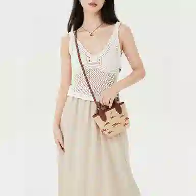 LONGCHAMP Le Panier Pliage Beige Brown