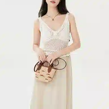 LONGCHAMP Le Panier Pliage Beige Brown