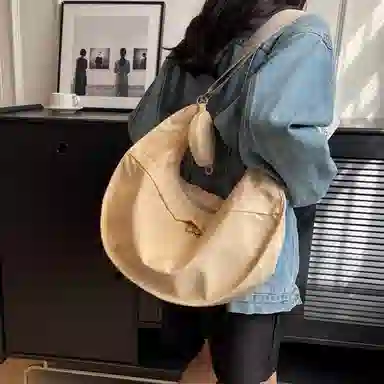 恒源祥 时尚纯色 布 单肩包 大号 女款 多色