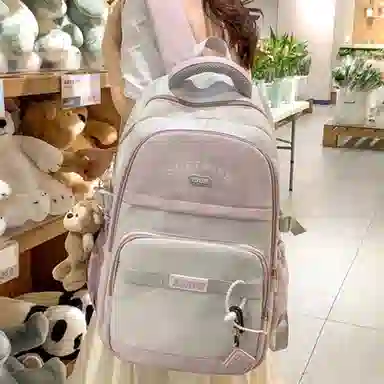 恒源祥 校园可爱拼色原宿大容量 尼龙 双肩包 女款 多色