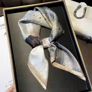 纳兰杜 优雅高级感夏天通勤穿搭精致女士配饰小众设计感法式送礼礼盒装 蚕丝 丝巾 女款 星空蓝