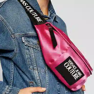 Versace Jeans Couture Logo Zip Crossbody Bag Pink