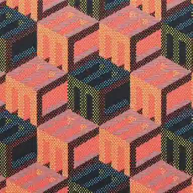 MCM Cubic Monogram Tote Red