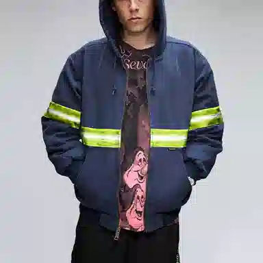 Supreme Reflective Stripe Hooded Work Jacket