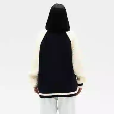 UNDEFEATED FW24 Striped Logo Baseball Collar Knit