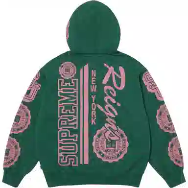 Supreme FW25 FW25 Knowledge Reigns Zip Up Hooded Sweatshirt logo