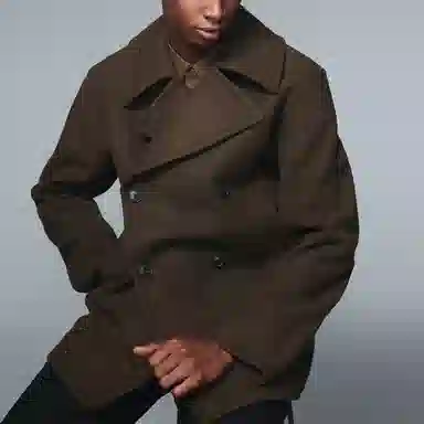 UNIQLO x Jil Sander FW20 Double-Breasted Coat Olive