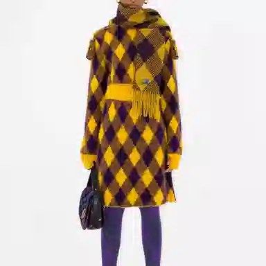 Burberry Diamond Pattern Scarf Yellow