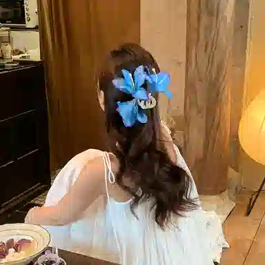 贯古今 百合花仙唯美仿真立体花朵氛围感后脑勺 亚克力 发夹 女款