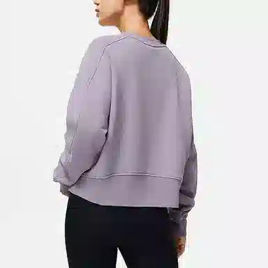 李宁 健身系列 纯色圆领套头卫衣 女款 螺甸紫
