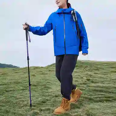 探路者  纯色拉链连帽防水防风  防水防风冲锋衣 男女同款