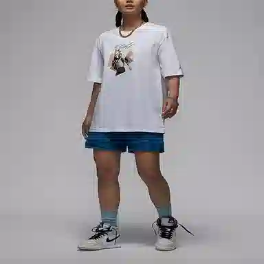 Jordan AS W J SS GFX OS Tee White