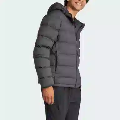 adidas Helionic Stretch Hooded Down Jacket 550Logo