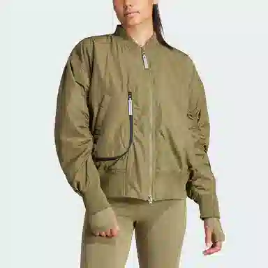 adidas x Stella McCartney Woven Bomber Jacket Deep Olive