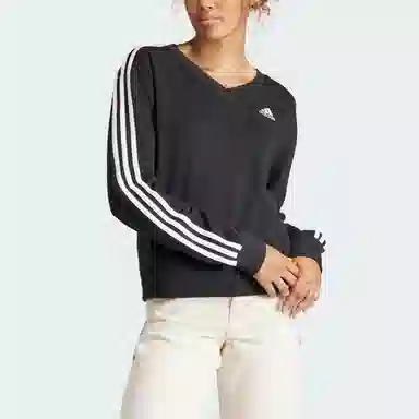 adidas Essentials 3-Stripes V-Neck Sweatshirt V