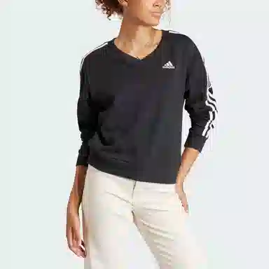 adidas Essentials 3-Stripes V-Neck Sweatshirt V