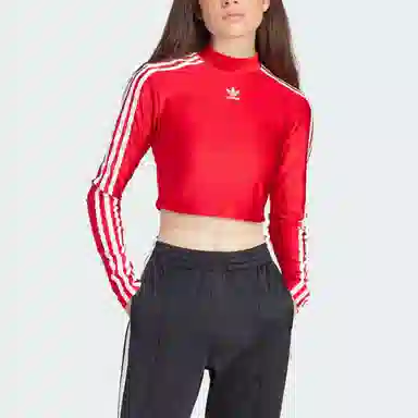 adidas originals 3-Stripes 3-Stripes Cropped Long-Sleeve Top T