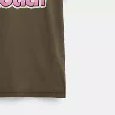 COACH Letter Print Crewneck T-Shirt Brown
