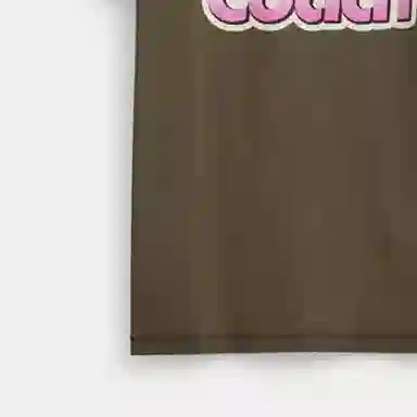 COACH Letter Print Crewneck T-Shirt Brown