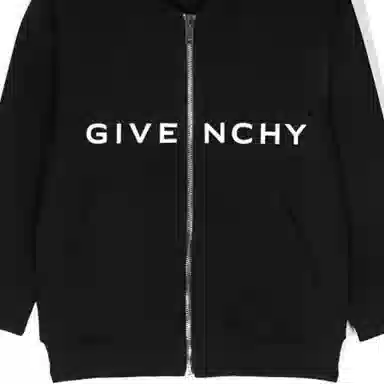 Givenchy Kids SS23 Logo Zip Hoodie Black