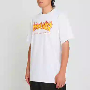 Thrasher Flame Print Tee White