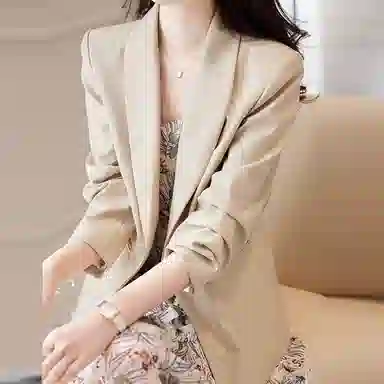 【dme】 纯色西装外套吊带碎花连衣裙 裙装套装 女款 杏色