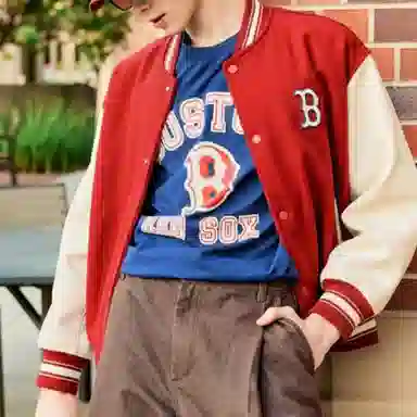 MLB Boston Red Sox Logo Baseball Jacket