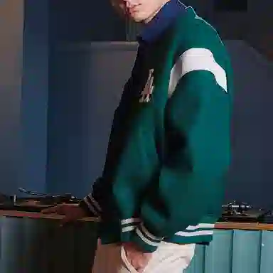 MLB Dodgers Green Bomber Jacket