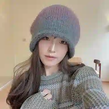 北极绒 渐变抽绳堆堆帽显脸小针织 羊毛 绒线帽 男女同款情侣款