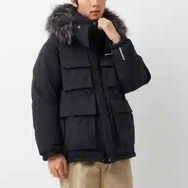 Columbia Detachable Hood Down Jacket Black