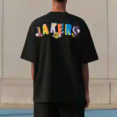 NBA Los Angeles Lakers Colorblock Letter Tee Black