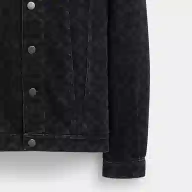 Coach Letter Logo Denim Jacket Black