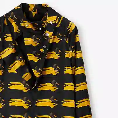 Burberry Animal Print Long Sleeve Dress