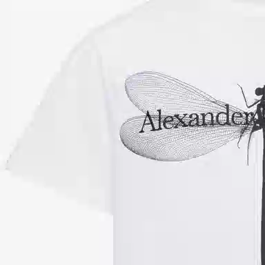 Alexander McQueen Dragonfly T-Shirt In WhiteBlack T