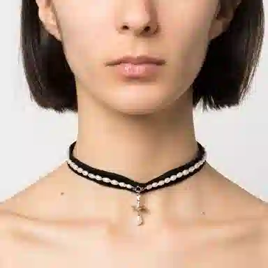 Vivienne Westwood Velvet Pearl Necklace