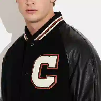 COACH SS23 Black Baseball Jacket