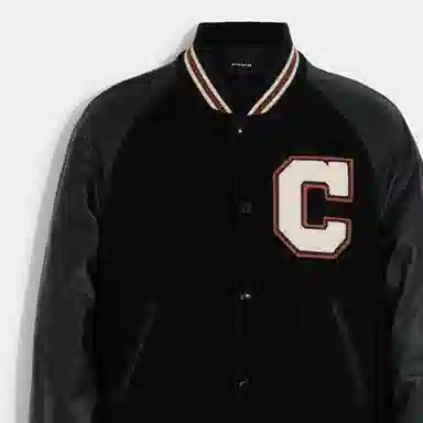 COACH SS23 Black Baseball Jacket