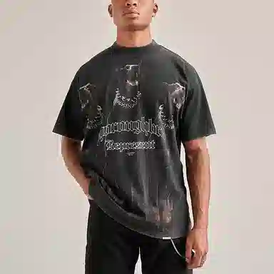REPRESENT Three Hounds Print T-Shirt Black