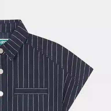 KENZO SS24 Logo Stripe Polo Dress Navy Kids