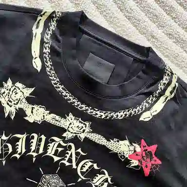 Givenchy Logo Print Crewneck Slim Fit T-Shirt Black