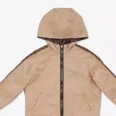 Fendi SS24 Logo Hoodie Jacket Beige