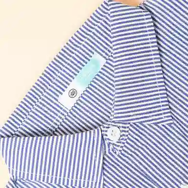 十月妈咪 童装 条纹短袖衬衫 男童