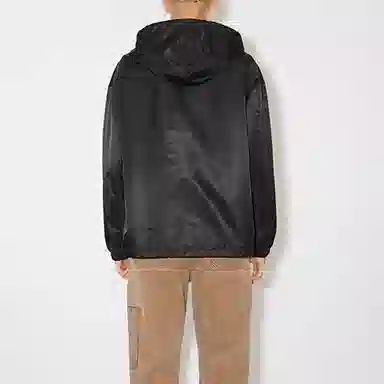 Acne Studios Face Nylon Hooded Bomber Jacket Black