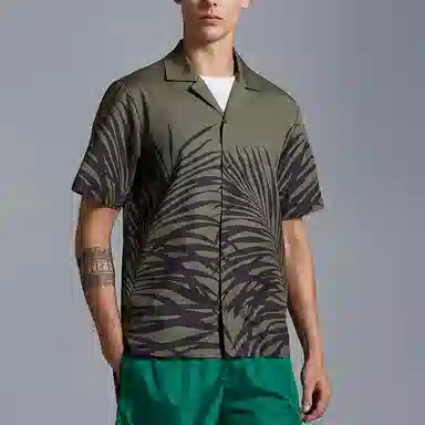 Moncler Tropical Print Short Sleeve Shirt
