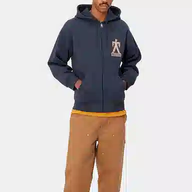 Carhartt WIP Hooded Built Sweat Jacket Navy