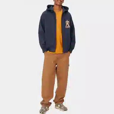 Carhartt WIP Hooded Built Sweat Jacket Navy