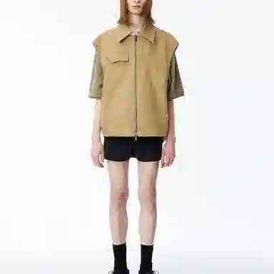 ADER ERROR Reversible Zip Vest Beige