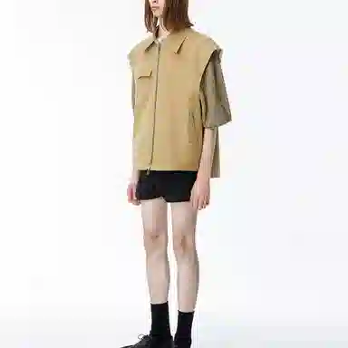 ADER ERROR Reversible Zip Vest Beige