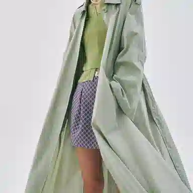 MARDI MERCREDI SS25 BELTED TRENCH COAT RAGLAN_MINT