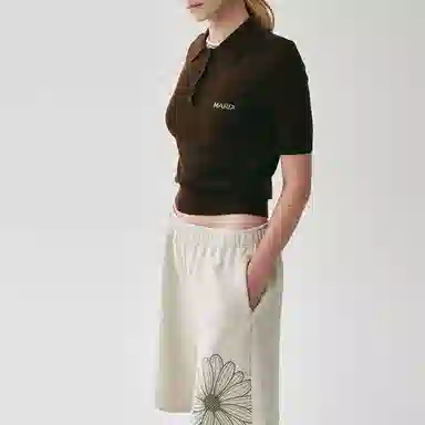 MARDI MERCREDI SS25 KNIT SLIMFIT SHIRT PIQUET_BROWN Polo